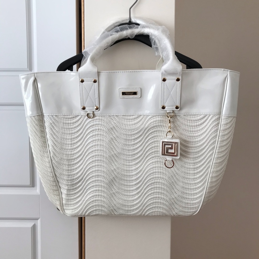 Versace white summer tote